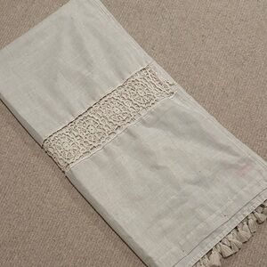 Elegant Cream Boho Opalhouse Shower curtain with Tassels